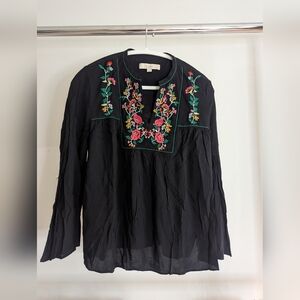 Loft Embroidered Peasant Top